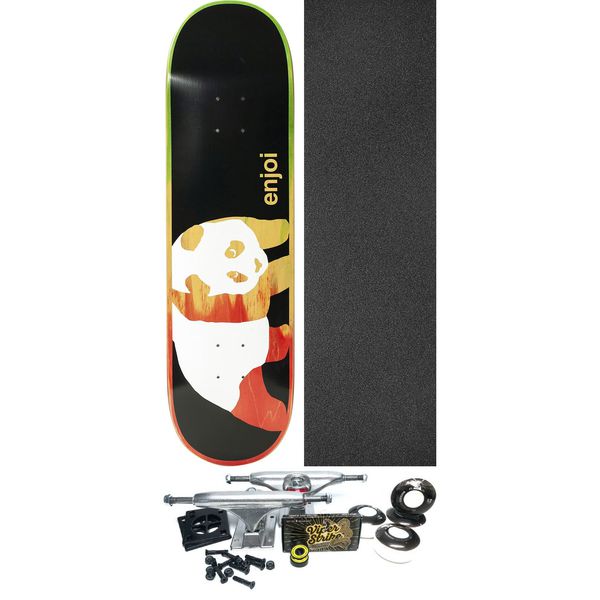 Enjoi Skateboards Rasta Veneer Rasta / Black Skateboard Deck - 8.37" x 32" - Complete Skateboard Bundle